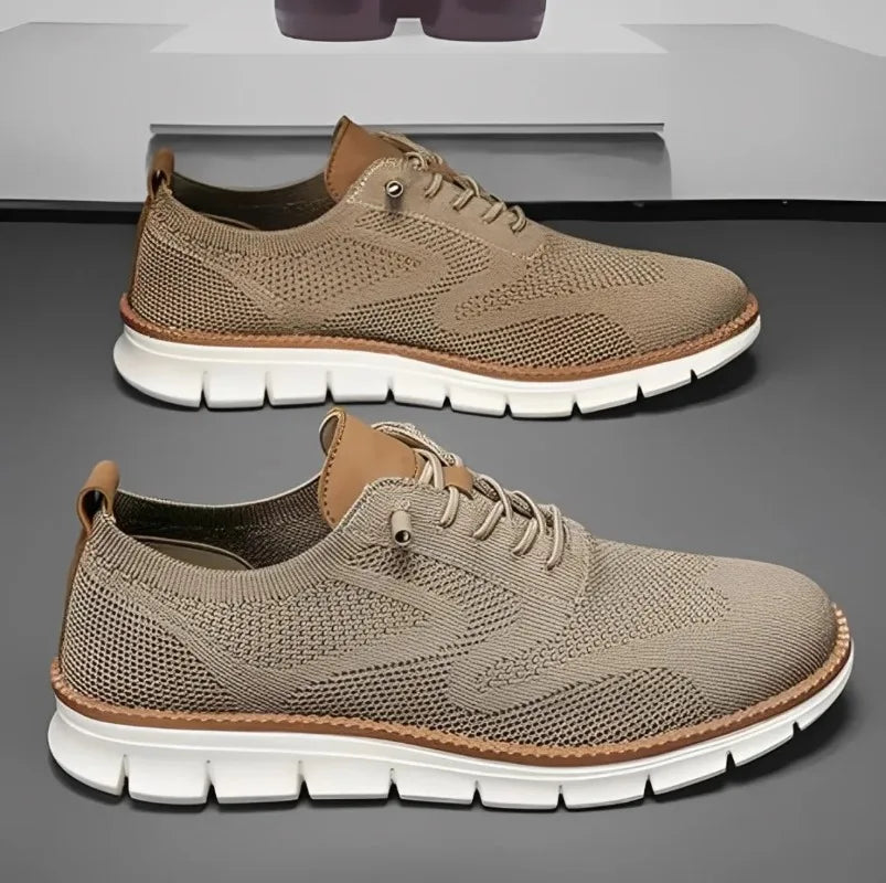 Men's Brogue Dress Sneakers – Breathable Cushioned Casual Shoes