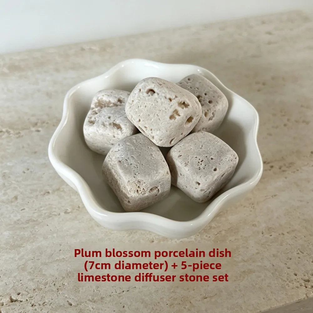 Travertine Aroma Stone Diffuser – Flameless Essential Oil Diffuser