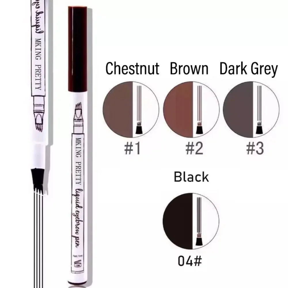 4-Fork Microblading Eyebrow Pen – Waterproof Liquid Brow Kit