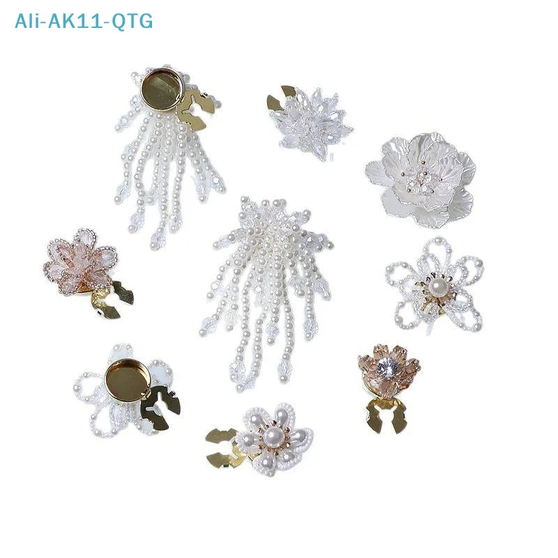 Pearl Flower Button Covers – Alloy Rhinestone DIY Shirt Decor