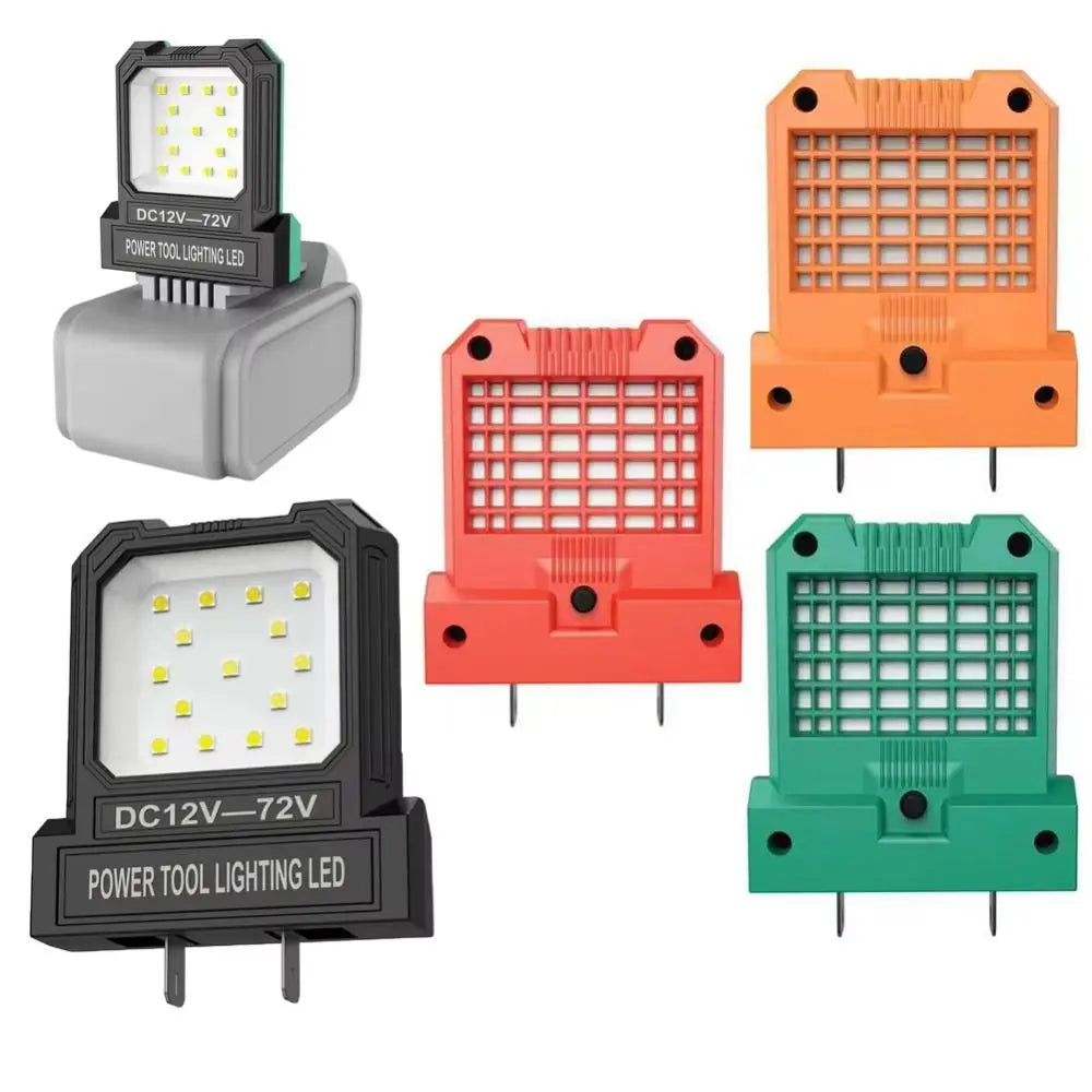 Universal 14W LED Work Light – Fits 12V–72V Power Tool Batteries