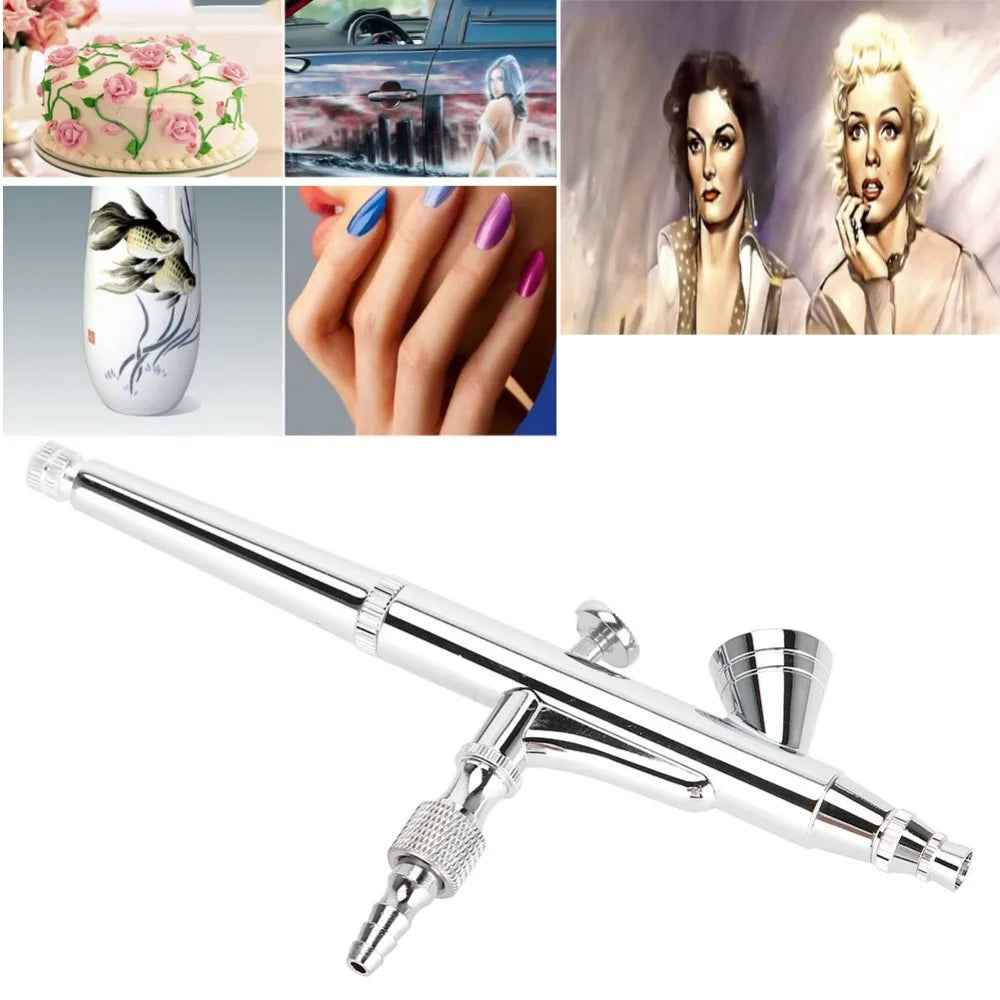 Dual-Action Gravity Feed Airbrush – 0.2mm Nozzle | Silver