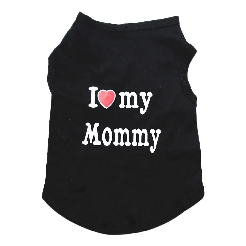 I Love My Mommy/Daddy Dog Vest – Soft Sleeveless Pet T-Shirt