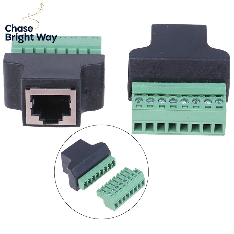 RJ45 to Screw Terminal Adapter – 8-Pin Female CCTV DVR