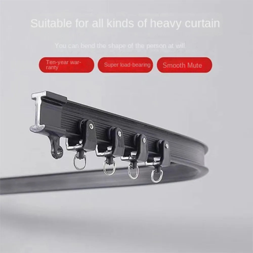 Flexible Bendable Curtain Track Rail 2m/3m – Ceiling & Wall Mount