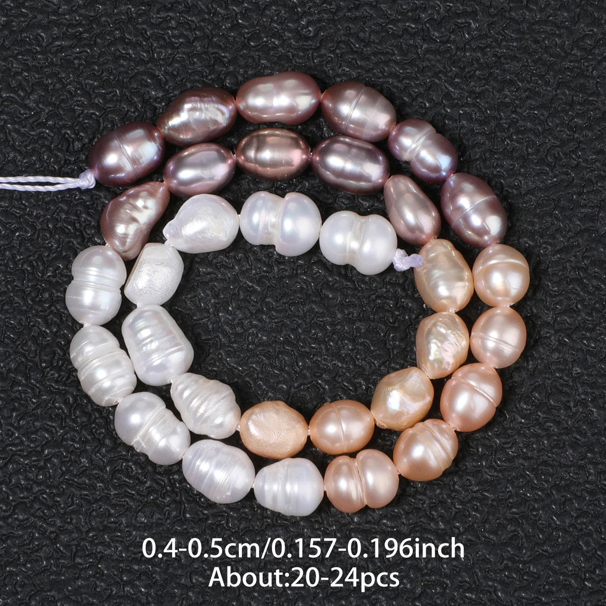 Natural Freshwater Pearl Loose Beads – Pink White Purple Rice Shape