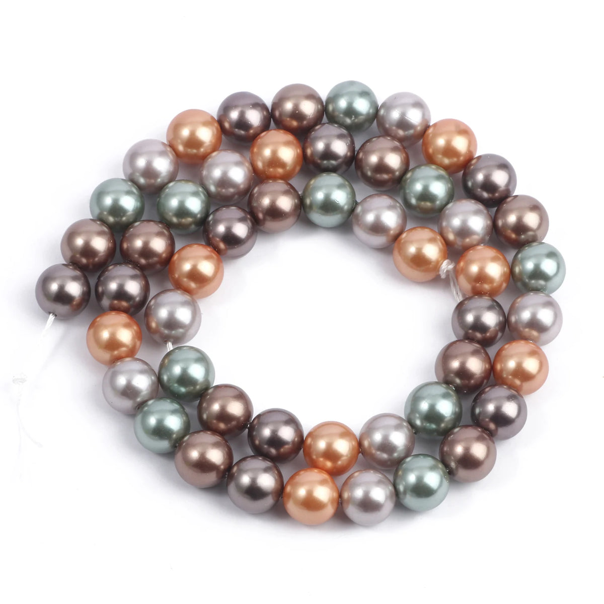 Multicolor Round Shell Pearl Beads for DIY Jewelry Making 6–12mm