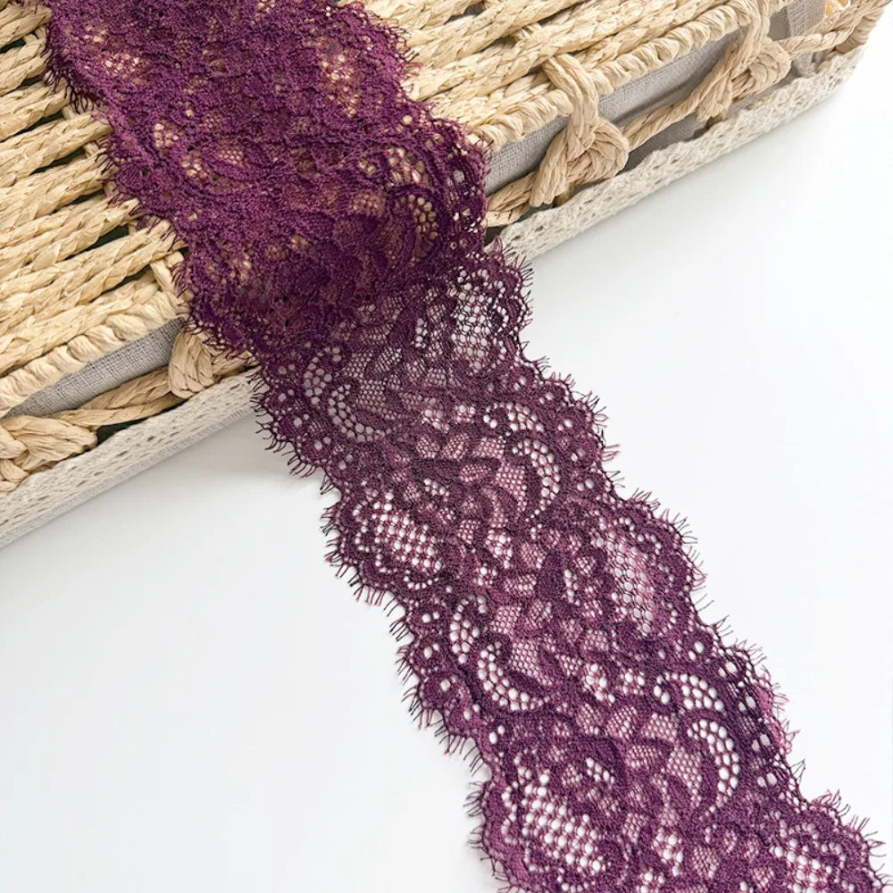 8cm Eyelash Lace Trim – Soft Sheer Sewing Embellishment 5 Yds