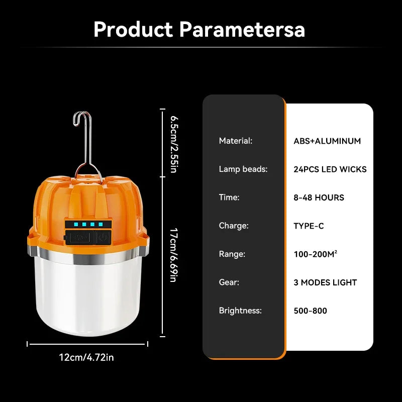 USB Rechargeable LED Camping Lantern | Power Bank & 4 Modes