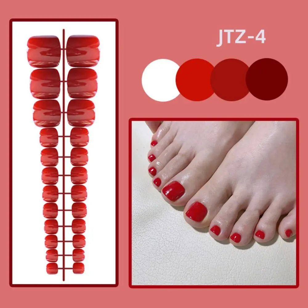 24-Pack Press-On Fake Toenails – Full Cover Acrylic Tips