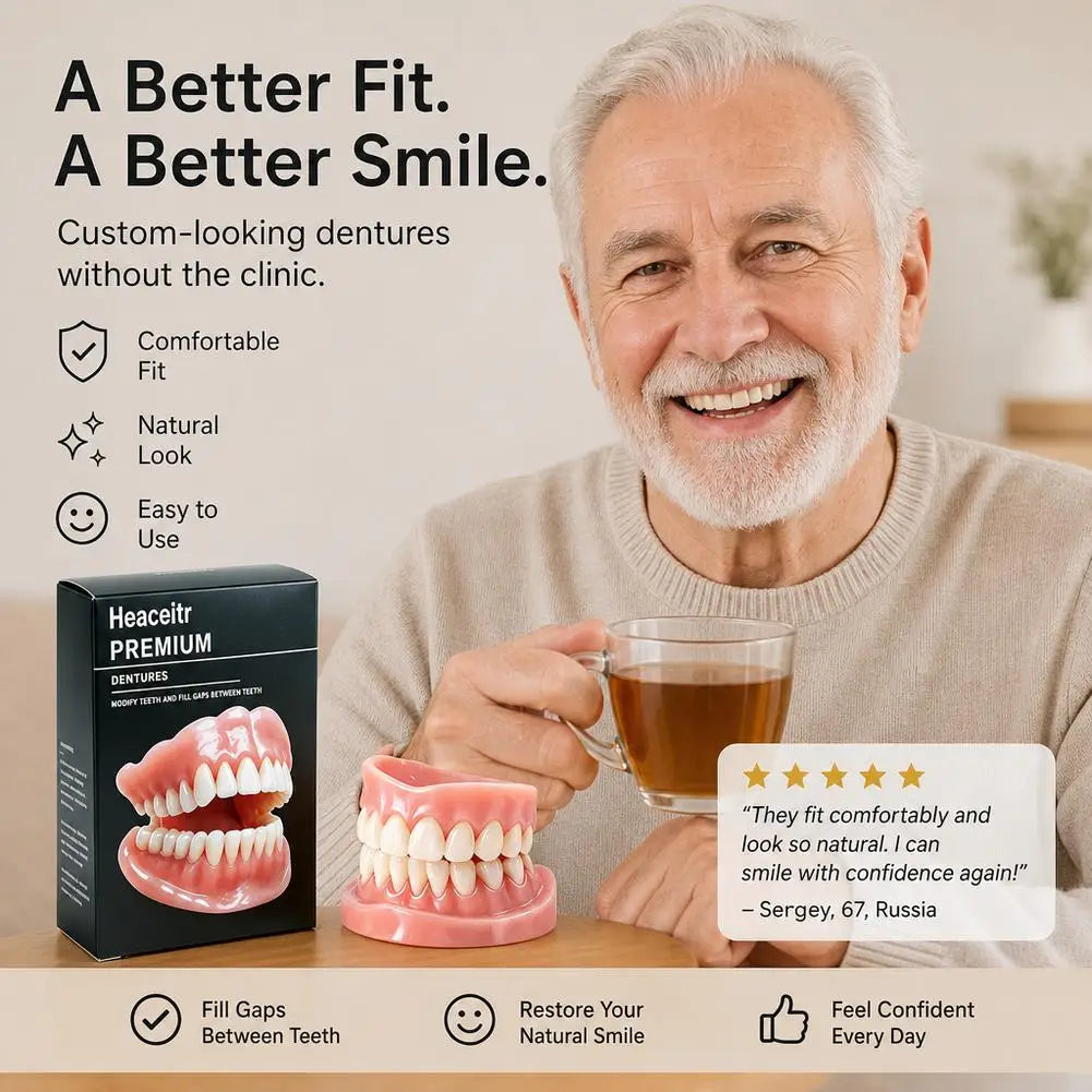 Silicone Cosmetic Denture Set – Natural Instant Smile Fit