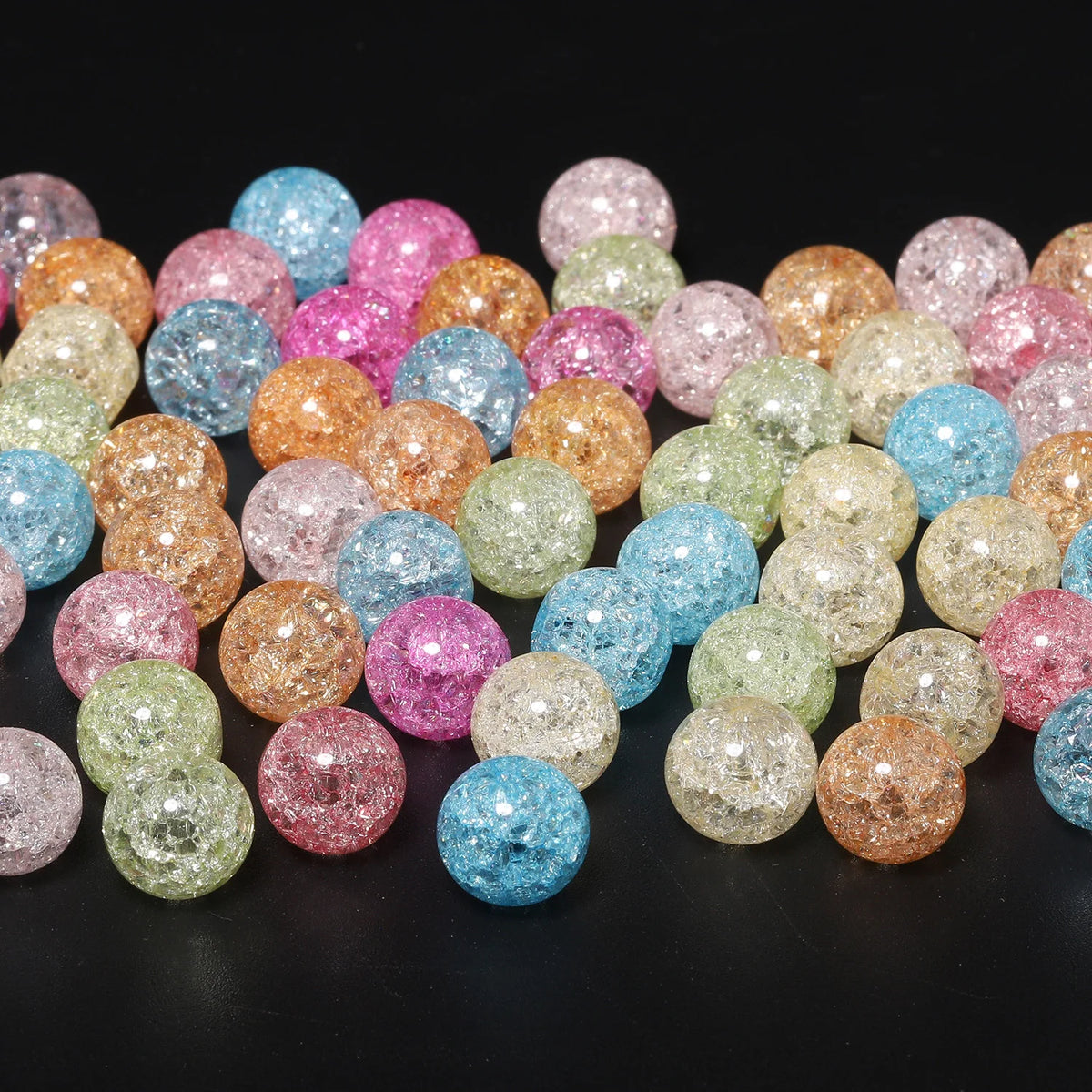 Snow Cracked Crystal Beads 6/8/10mm – Multicolor Quartz Strands