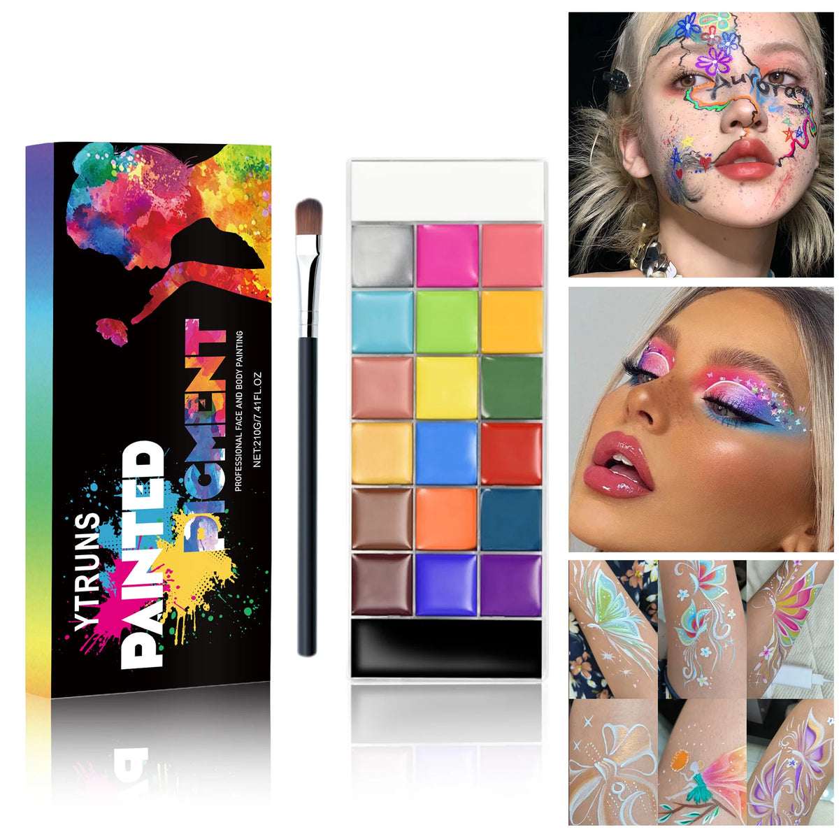 SAMMY 20-Color Body Paint Set – Waterproof & High-Pigment