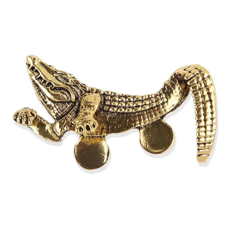 Vintage Crocodile & Octopus Men's Suit Lapel Brooch Pin
