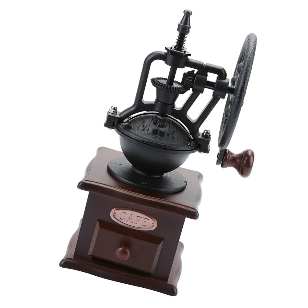 Wooden Manual Coffee Grinder – Ceramic Burr Hand Crank Mill