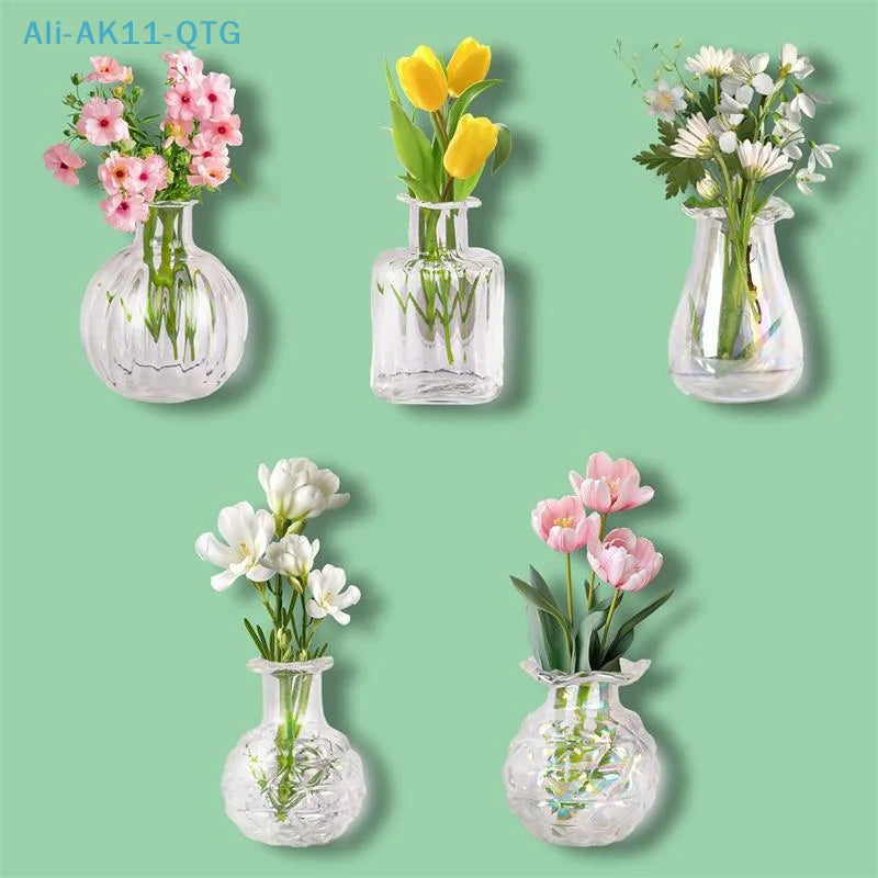 Mini Glass Flower Vase Set – 1 or 5 Pack Clear Bud Vases