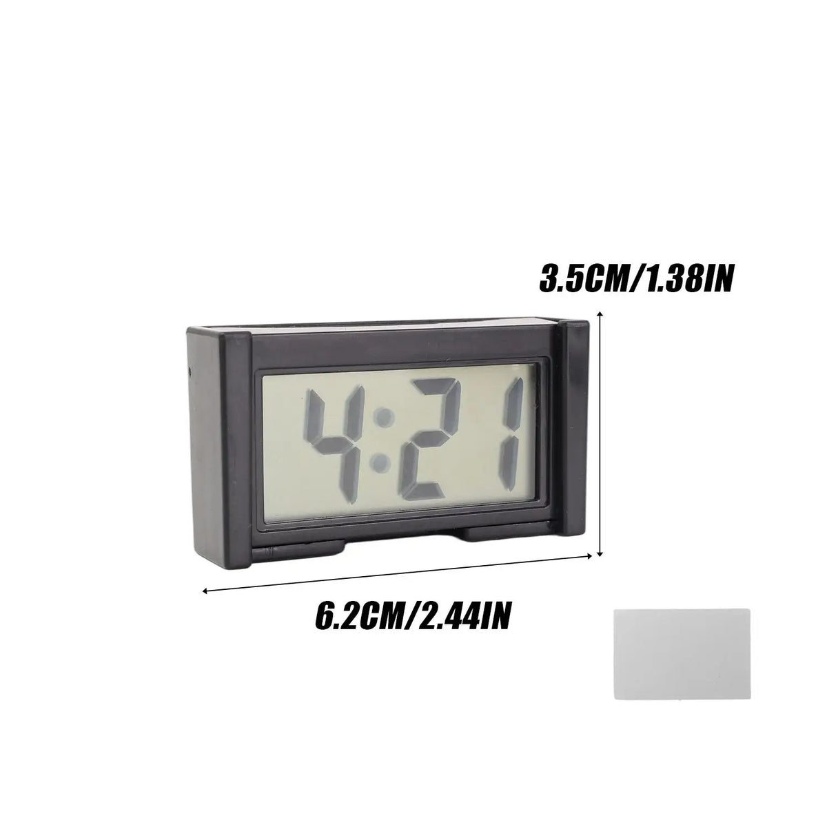 Mini Digital Car Dashboard Clock – Self-Adhesive LCD Display