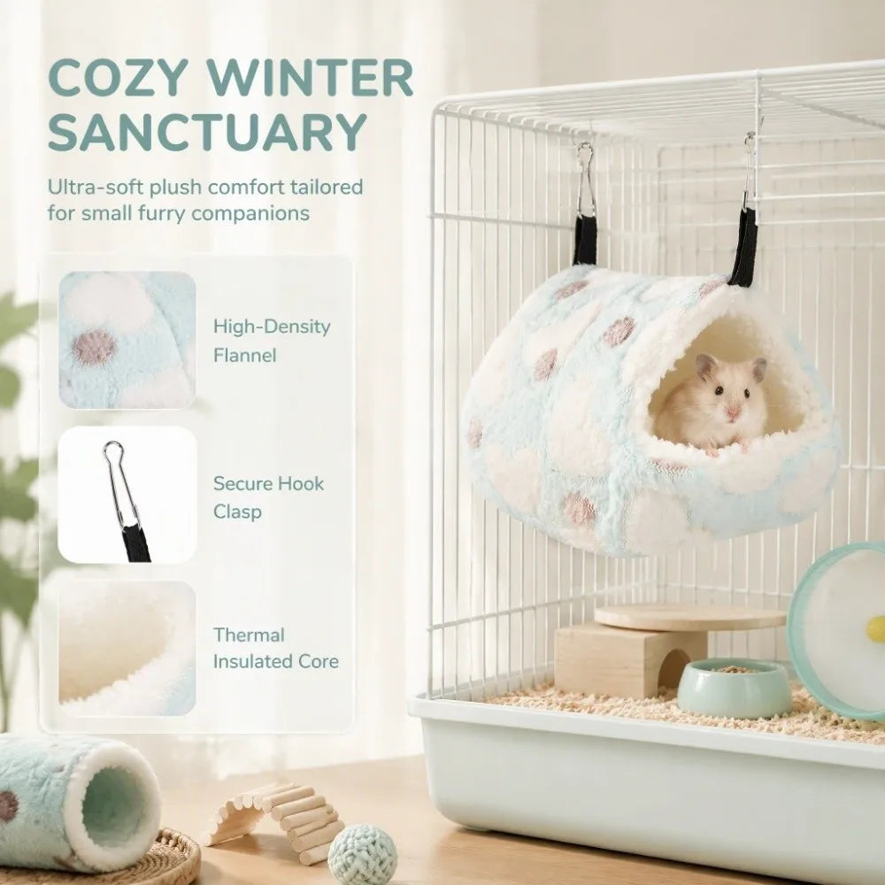 Flannel Hanging Pet Hammock Nest – Small Animal Cage Bed