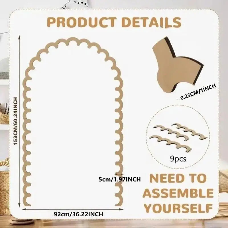 DIY Scalloped Wood Arch Wall Décor – Unfinished Wooden Frame