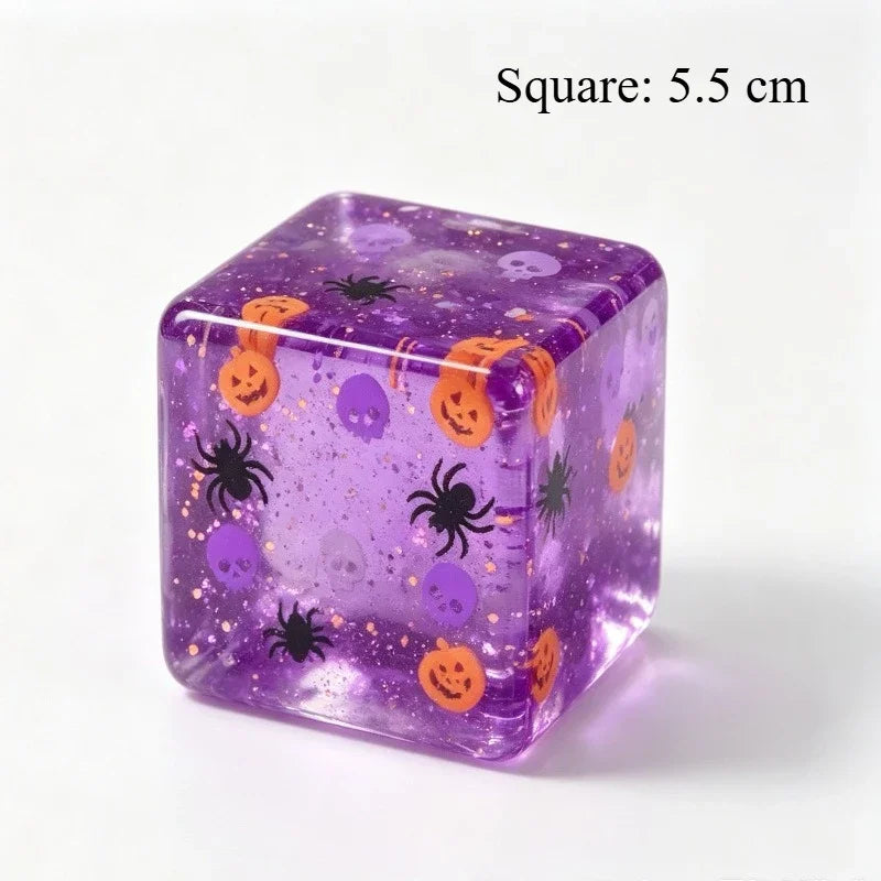 Halloween Ice Cube Squishy Toy – Pumpkin Spider Fidget