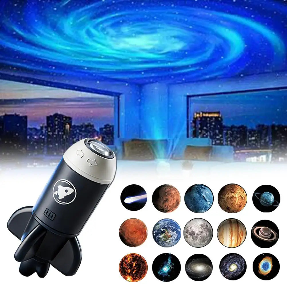 USB Galaxy Projector – 360° Rotating LED Starry Sky Night Light