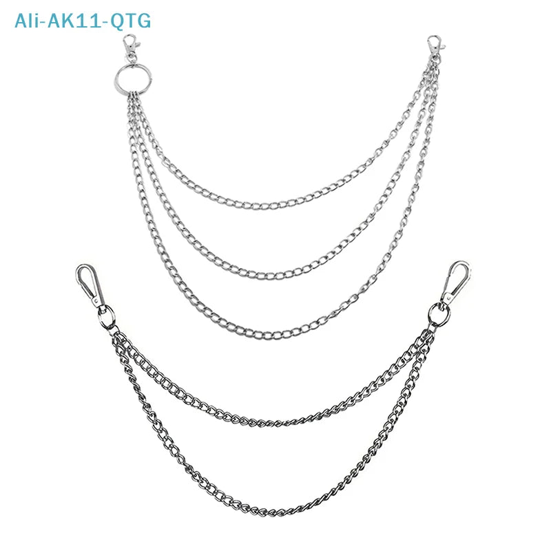 Punk Hip-Hop Metal Waist Chain Belt – 2/3 Layer Unisex