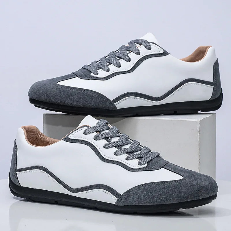 LEDP Men's Casual Lace-Up Flat Sneakers | Breathable Walking Shoes