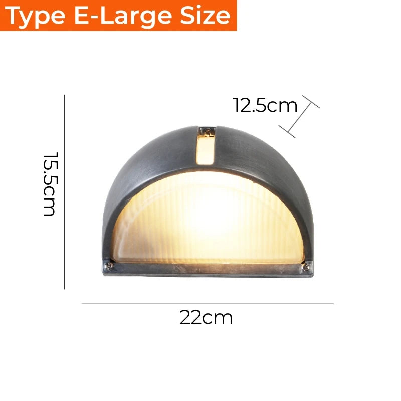 Retro Industrial LED Wall Sconce IP65 Waterproof E27 Glass