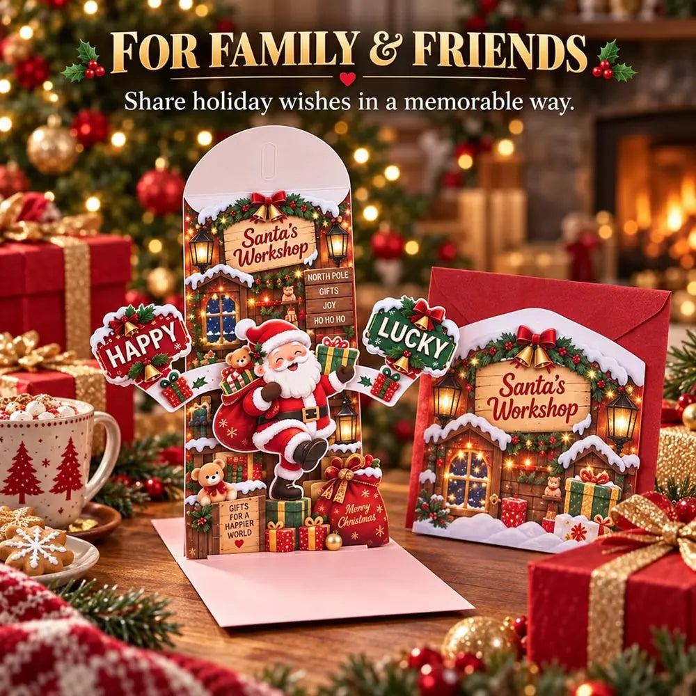 Pop-Up 3D Christmas Money Card – Santa & Snowman Gift Holder
