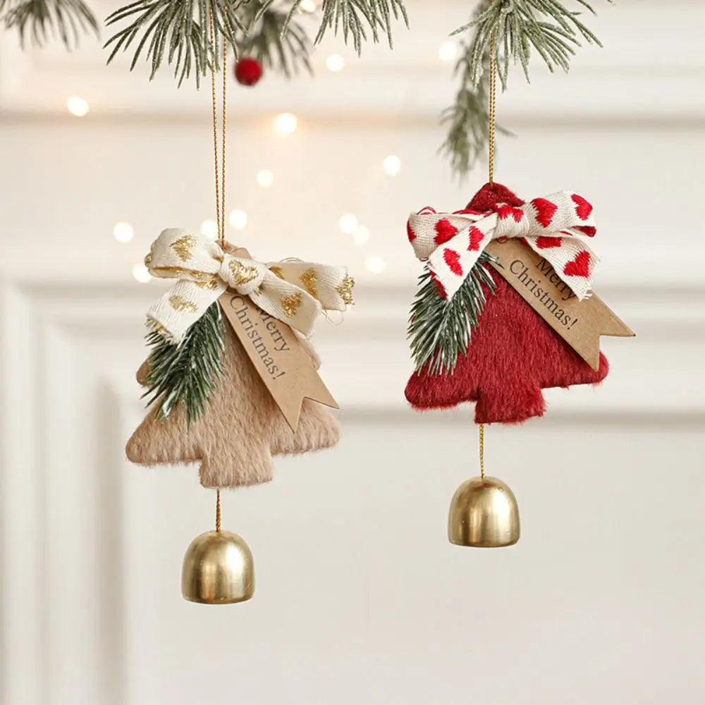 Plush Christmas Bell Pendant – Cute Festive Tree Ornament