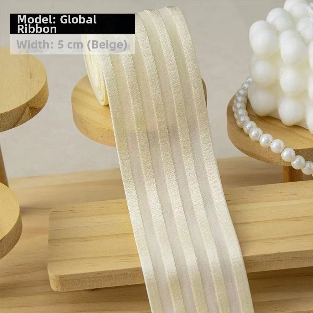 50mm Wide Elastic Webbing Band – Shiny 5-Rib Stretch Ribbon