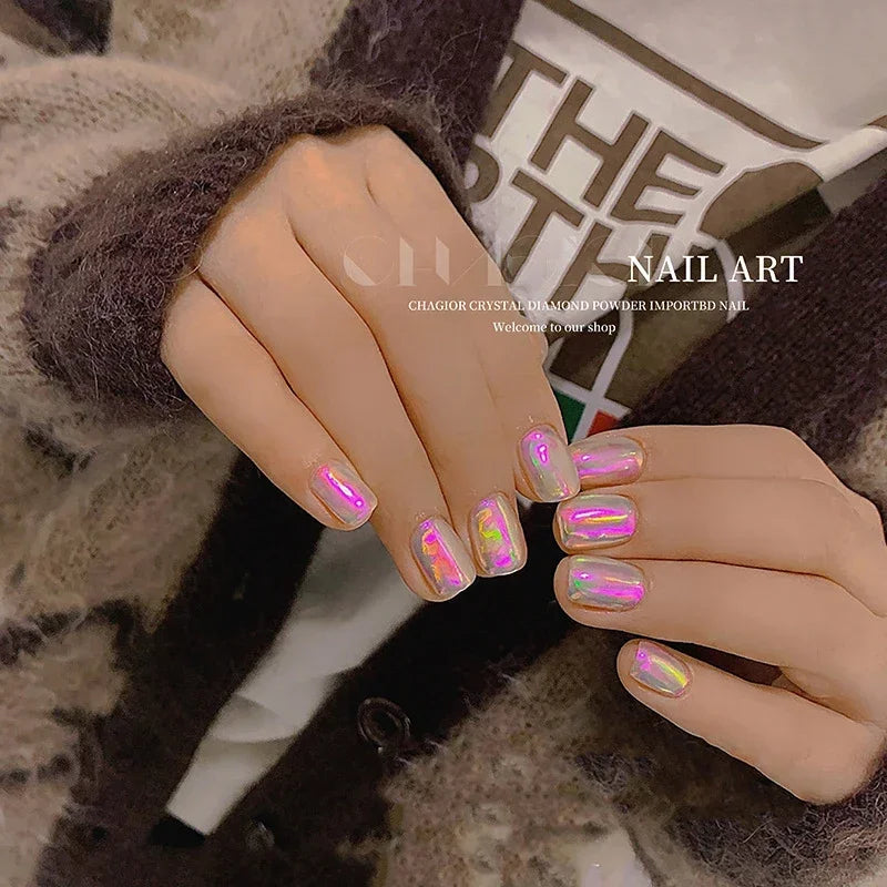 Aurora Ice Cube Cellophane Nail Foil Sticker – Laser Transfer Roll
