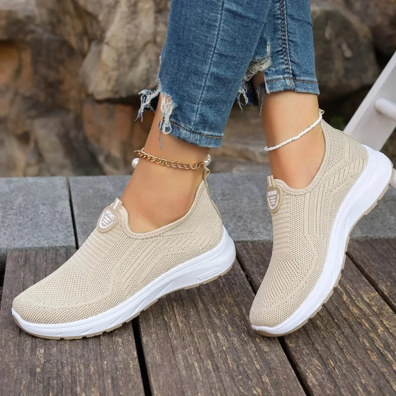 Women's Breathable Mesh Sneakers – Lightweight Lace-Up Shoes