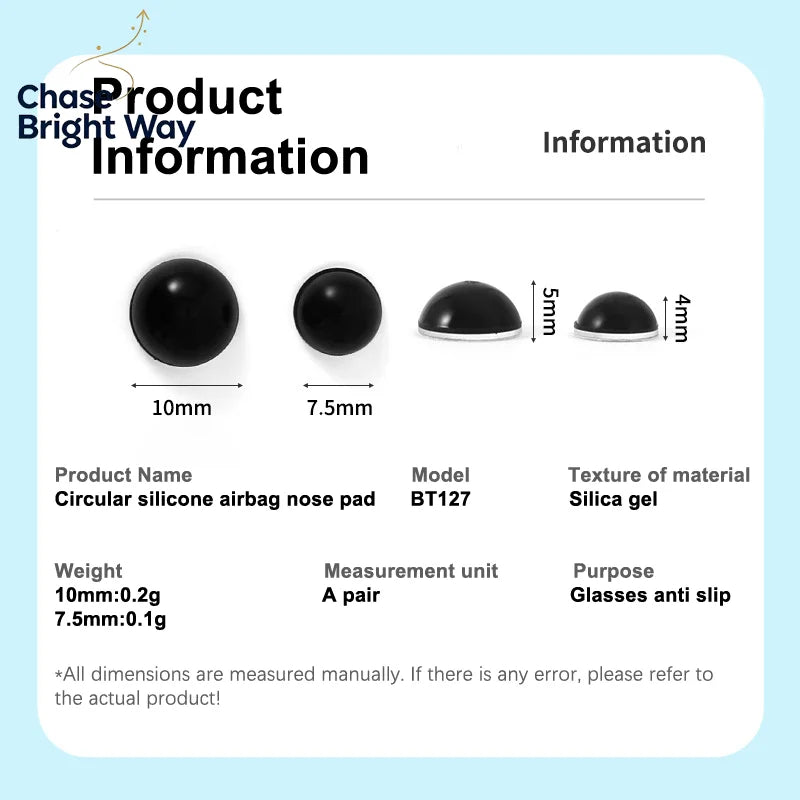 Silicone Air Cushion Eyeglass Nose Pads – 5 Pairs Anti-Slip