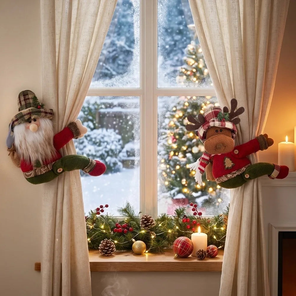 Cartoon Christmas Curtain Tieback Clamp – Plush Holiday Fastener