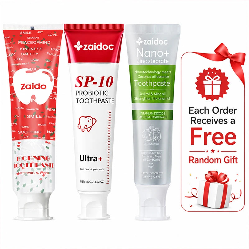 ZaiDoc 3-Pack Toothpaste – Probiotic, Coconut & Nano Hydroxyapatite