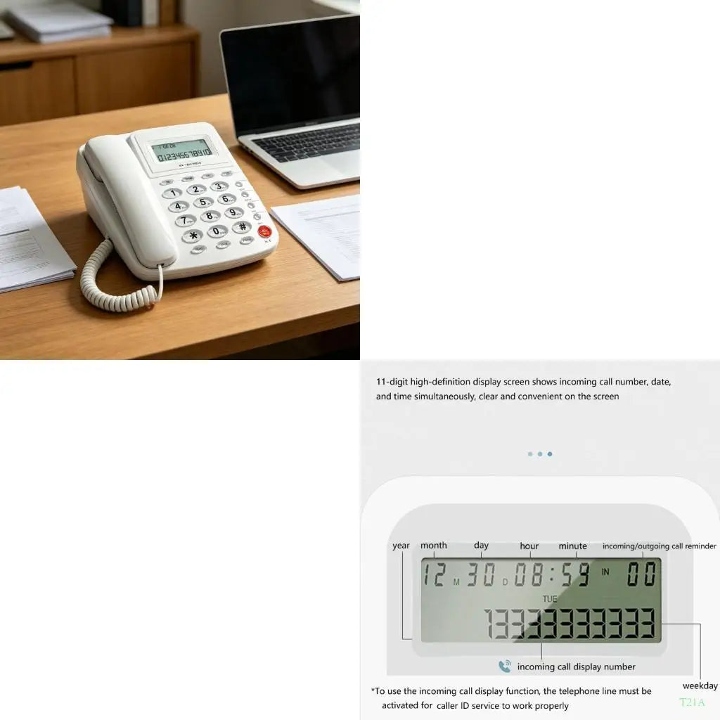 T21A Big Button Corded Landline Phone with Caller ID Display