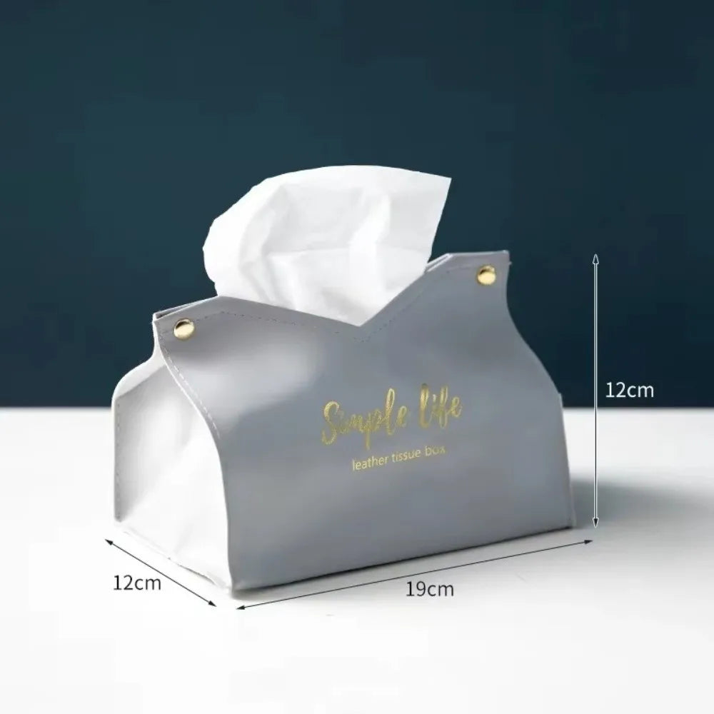 Modern PU Leather Tissue Box Cover | Home & Car Napkin Holder