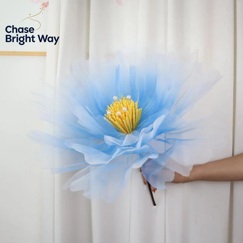 Giant Organza Artificial Flower with Pearl Stamen – Wedding Decor