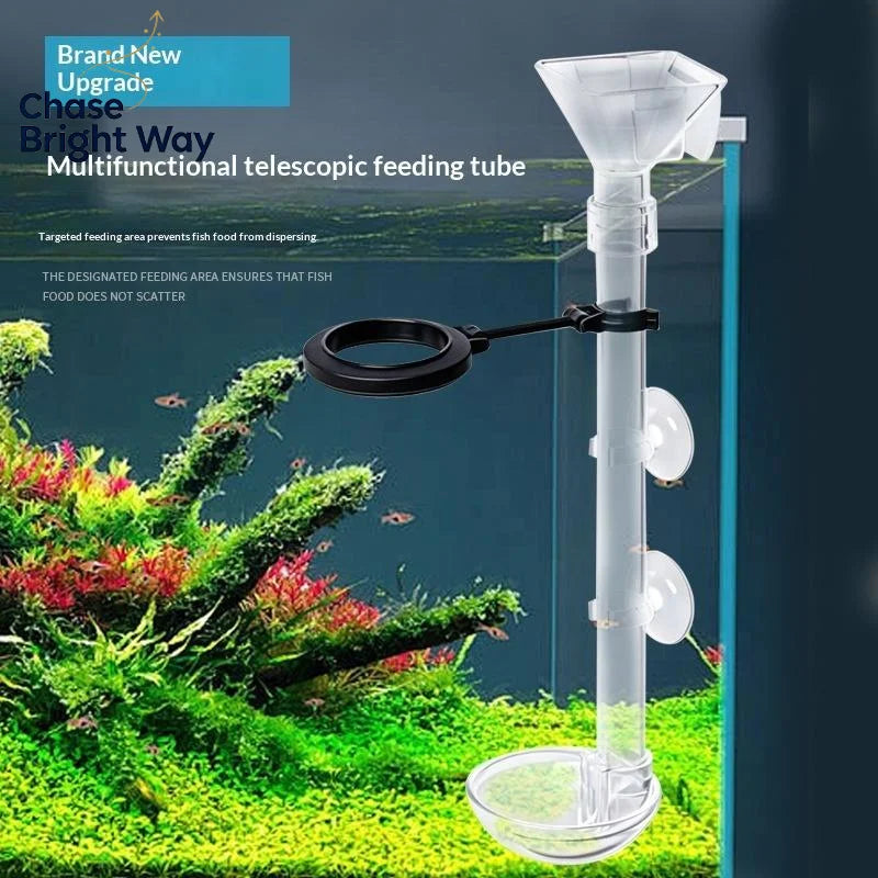 Telescopic Acrylic Aquarium Feeding Tube with Suction Cups
