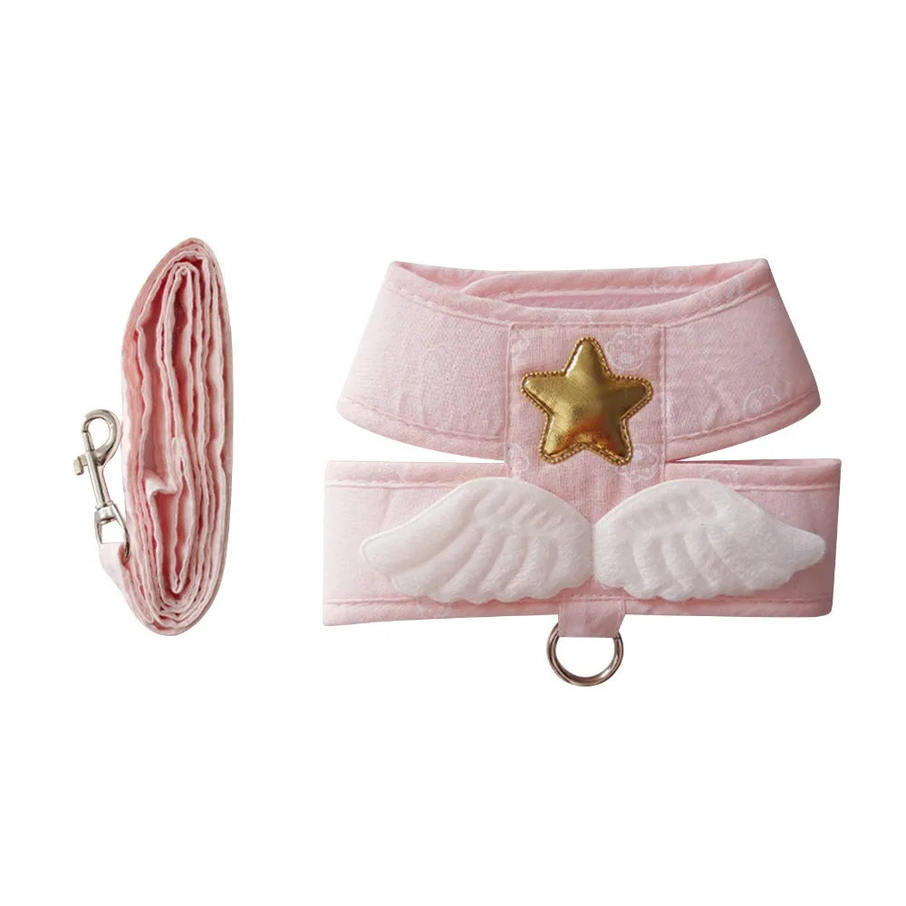 Angel Wings Cat Vest Harness & Leash – Adjustable, All Seasons