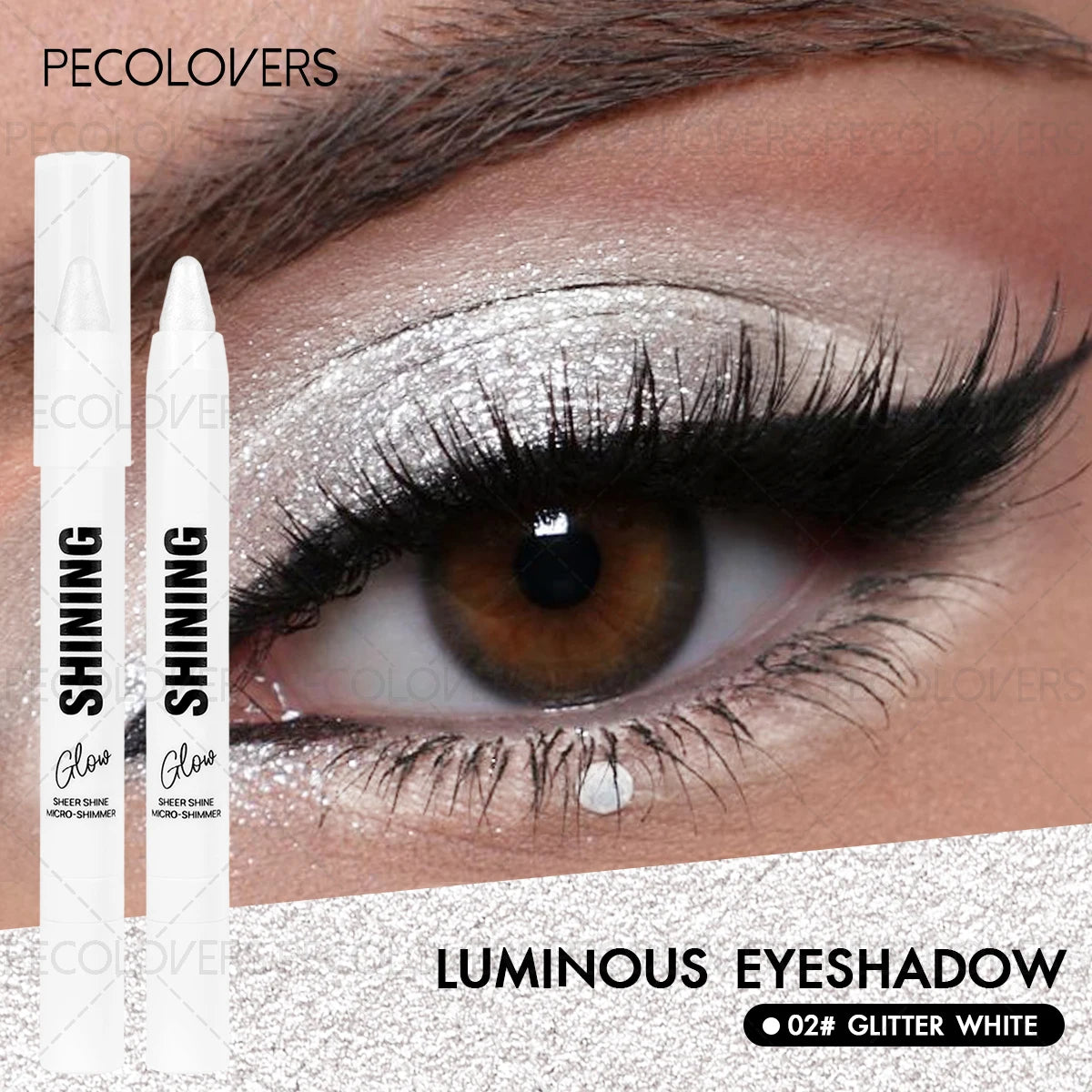 PECOLOVERS Shimmer Eyeshadow Stick – Waterproof Long-Lasting