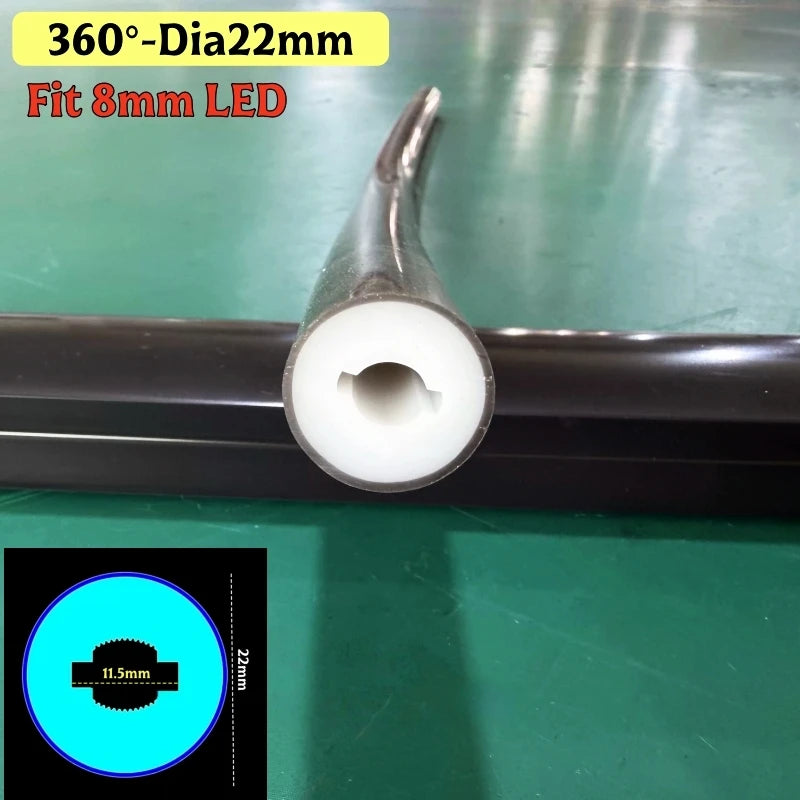 Round Black Silicone Neon Tube Diffuser – WS2811 WS2812B