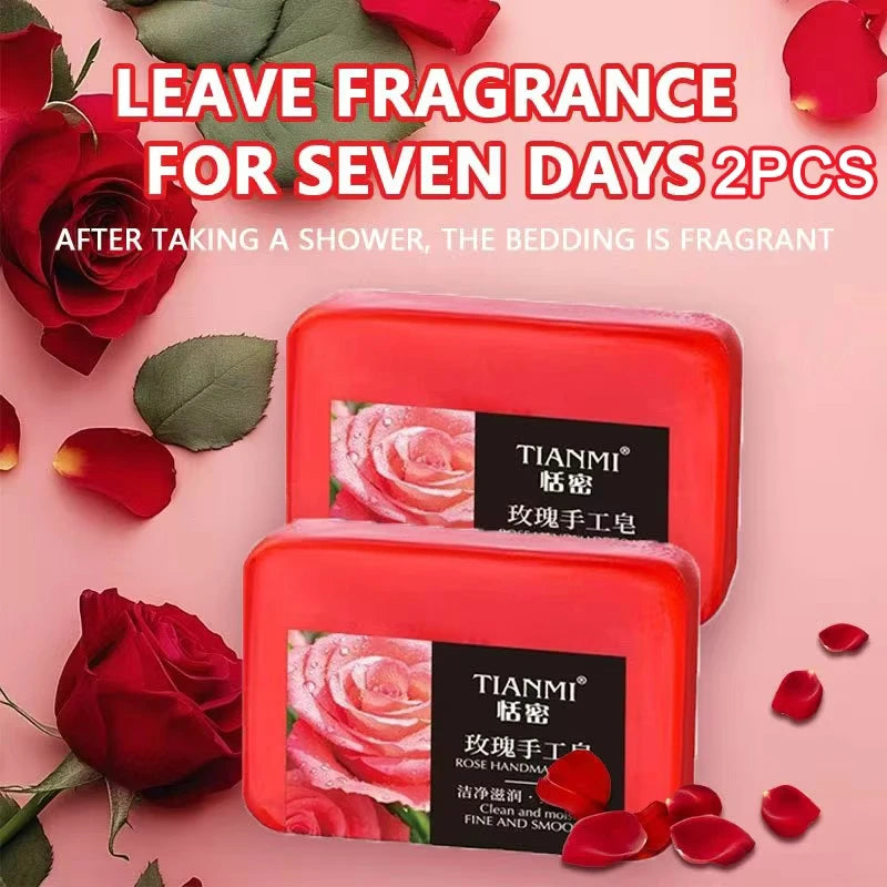 Rose Handmade Essence Soap – Hydrating Facial Cleanser 2-Pack