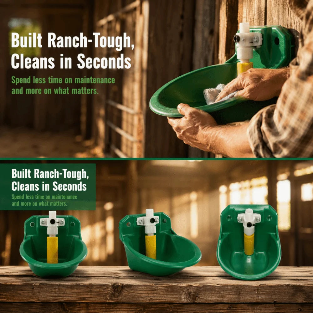 Automatic Sheep Water Bowl Float Valve Trough – Green Plastic