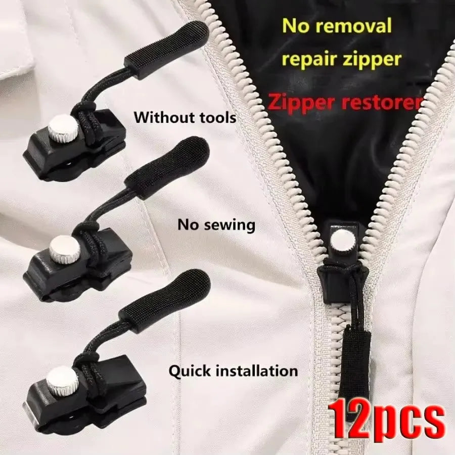 Universal Zipper Repair Kit – Replacement Slider Pulls 3–60 Pcs