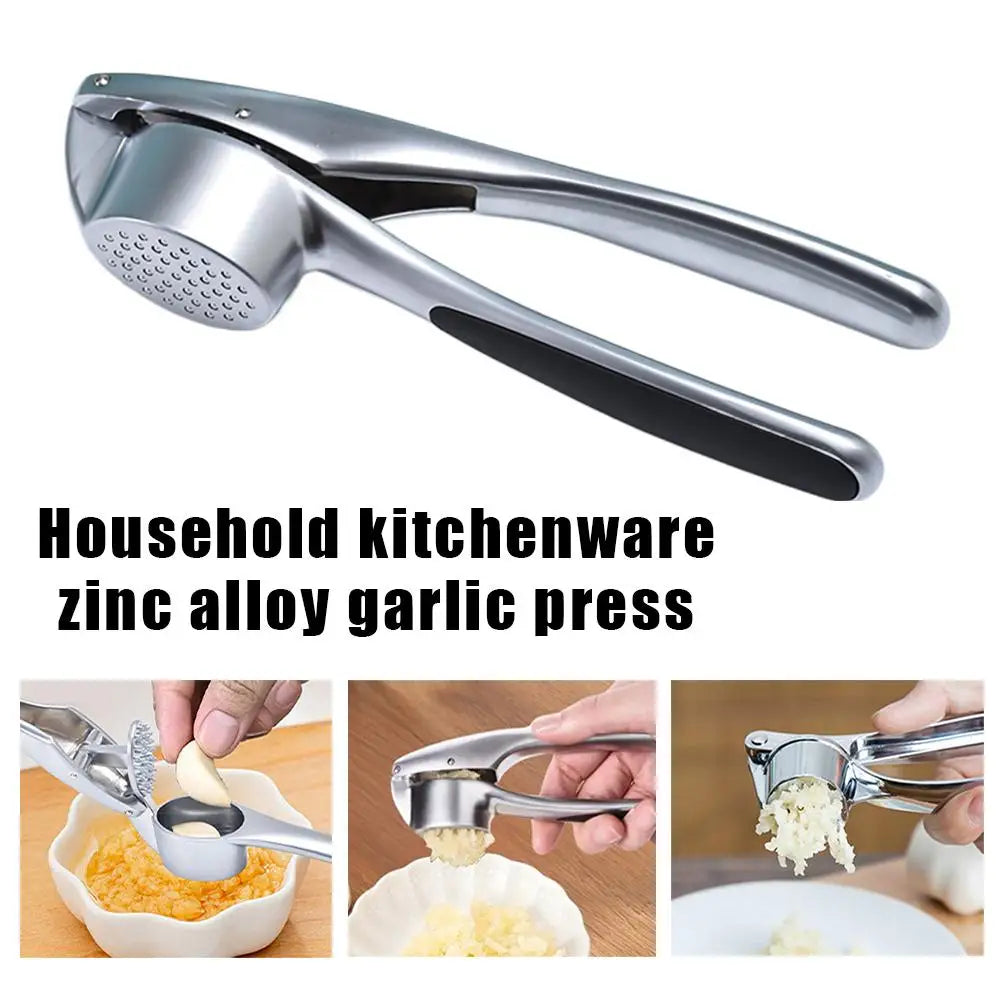 Zinc Alloy Garlic Press & Ginger Mincer – Rust-Proof Crusher