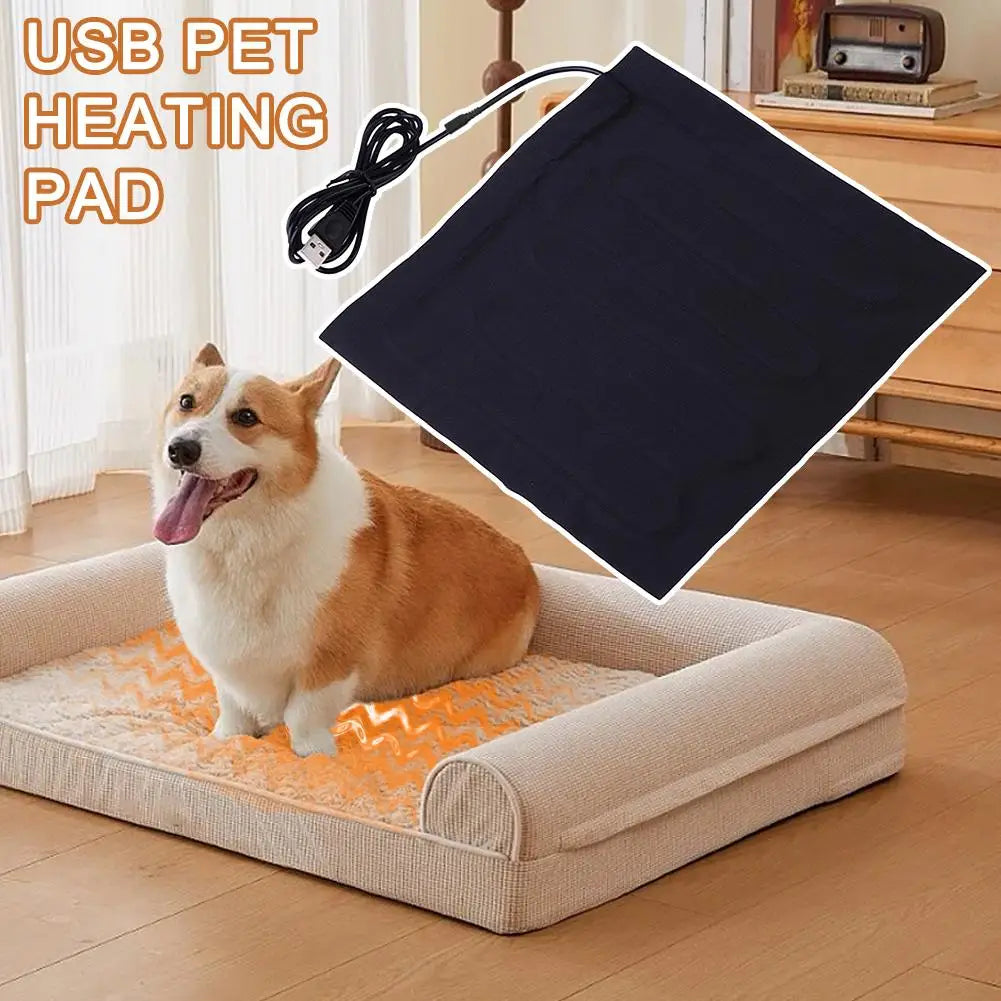 USB Pet Heating Pad – Waterproof Foldable Warm Mat for Cats & Dogs