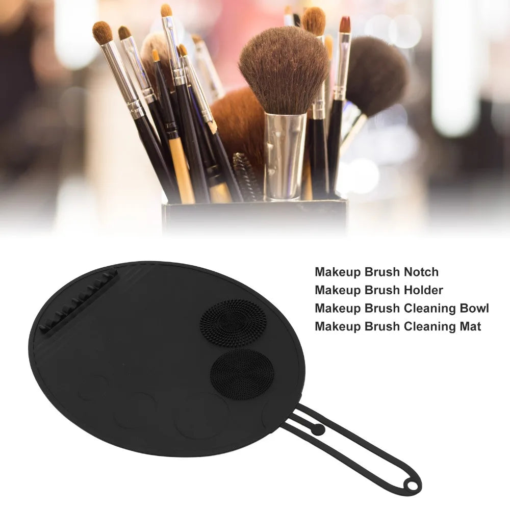 Large Silicone Makeup Brush Cleaning Mat | Multi-Texture Scrubber