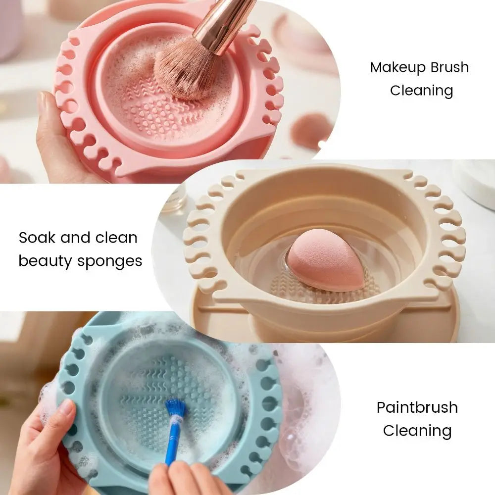 Silicone Makeup Brush Cleaning Bowl – Egg Shape Organizer